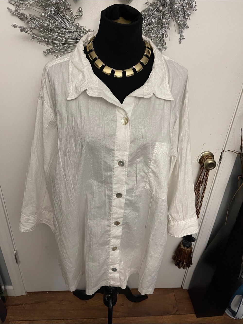 Carolyn Taylor Oversized White Button-Down Shirt